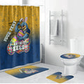 Personalized Parramatta Eels Bathroom Set Easter Mascot - Colorful Eggs Cartoon Style