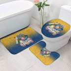 Personalized Parramatta Eels Bathroom Set Easter Mascot - Colorful Eggs Cartoon Style