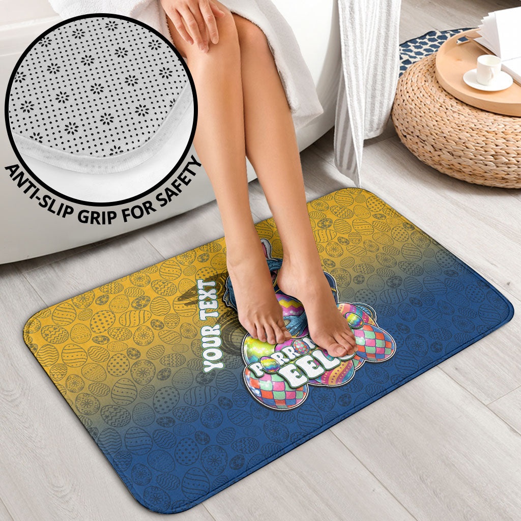 Personalized Parramatta Eels Bathroom Set Easter Mascot - Colorful Eggs Cartoon Style