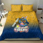 Personalized Parramatta Eels Bedding Set Easter Mascot - Colorful Eggs Cartoon Style