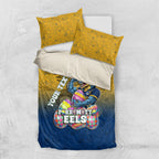 Personalized Parramatta Eels Bedding Set Easter Mascot - Colorful Eggs Cartoon Style