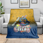 Personalized Parramatta Eels Blanket Easter Mascot - Colorful Eggs Cartoon Style
