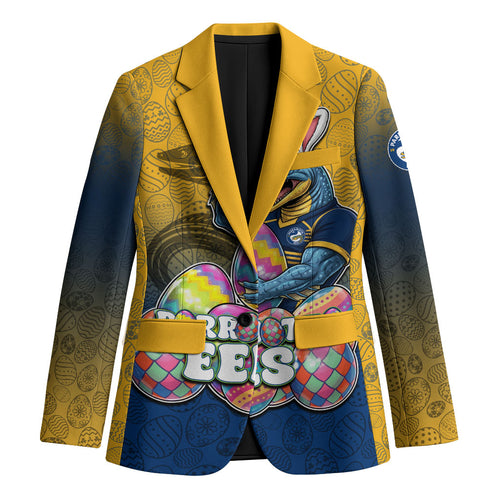 Personalized Parramatta Eels Blazer Easter Mascot - Colorful Eggs Cartoon Style