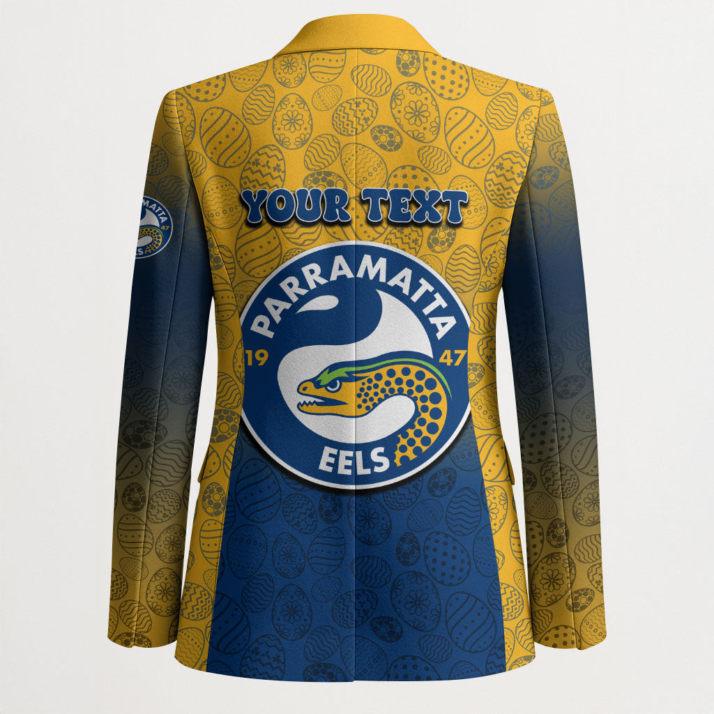 Personalized Parramatta Eels Blazer Easter Mascot - Colorful Eggs Cartoon Style