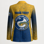 Personalized Parramatta Eels Blazer Easter Mascot - Colorful Eggs Cartoon Style