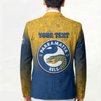 Personalized Parramatta Eels Blazer Easter Mascot - Colorful Eggs Cartoon Style