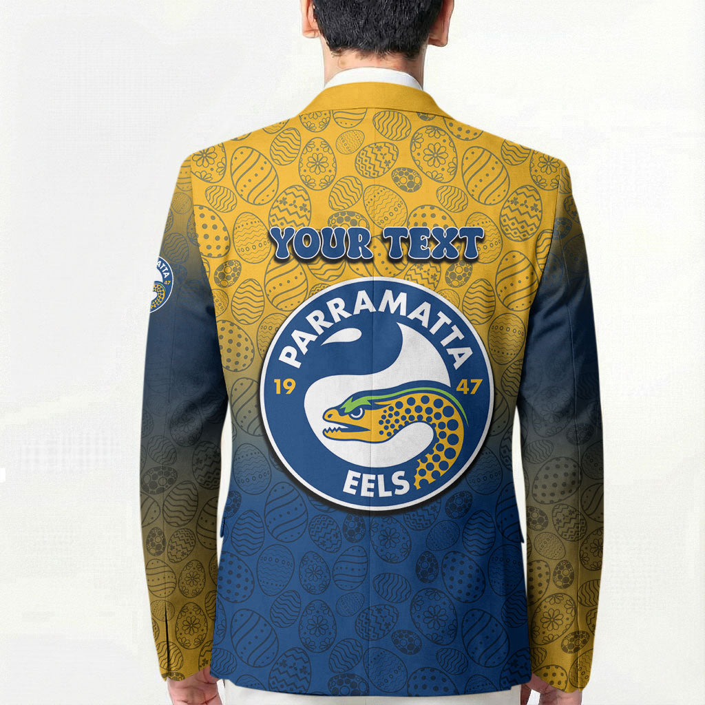 Personalized Parramatta Eels Blazer Easter Mascot - Colorful Eggs Cartoon Style