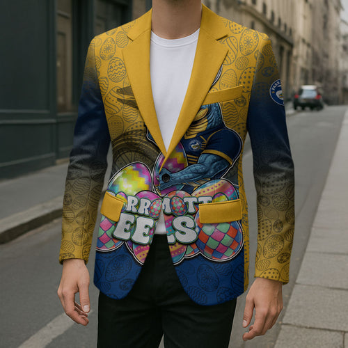 Personalized Parramatta Eels Blazer Easter Mascot - Colorful Eggs Cartoon Style