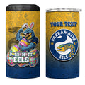 Personalized Parramatta Eels 4 in 1 Can Cooler Tumbler Easter Mascot - Colorful Eggs Cartoon Style