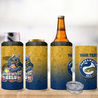 Personalized Parramatta Eels 4 in 1 Can Cooler Tumbler Easter Mascot - Colorful Eggs Cartoon Style