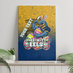 Personalized Parramatta Eels Canvas Wall Art Easter Mascot - Colorful Eggs Cartoon Style