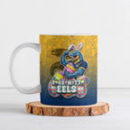 Personalized Parramatta Eels Ceramic Mug Easter Mascot - Colorful Eggs Cartoon Style
