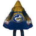Personalized Parramatta Eels Cloak Easter Mascot - Colorful Eggs Cartoon Style