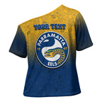 Personalized Parramatta Eels Cross Shoulder Shirt Easter Mascot - Colorful Eggs Cartoon Style