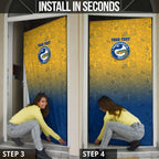 Personalized Parramatta Eels Door Cover Easter Mascot - Colorful Eggs Cartoon Style