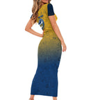 Personalized Parramatta Eels Family Matching Short Sleeve Bodycon Dress and Hawaiian Shirt Easter Mascot - Colorful Eggs Cartoon Style