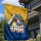 Personalized Parramatta Eels Garden Flag Easter Mascot - Colorful Eggs Cartoon Style