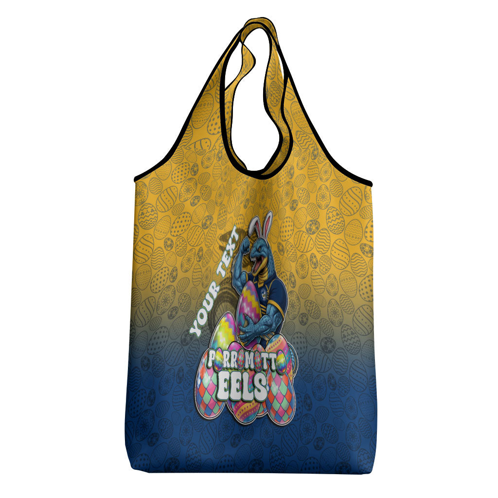 Personalized Parramatta Eels Grocery Bag Easter Mascot - Colorful Eggs Cartoon Style