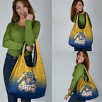 Personalized Parramatta Eels Grocery Bag Easter Mascot - Colorful Eggs Cartoon Style