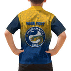 Personalized Parramatta Eels Hawaiian Shirt Easter Mascot - Colorful Eggs Cartoon Style