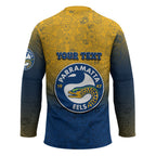 Personalized Parramatta Eels Hockey Jersey Easter Mascot - Colorful Eggs Cartoon Style