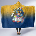 Personalized Parramatta Eels Hooded Blanket Easter Mascot - Colorful Eggs Cartoon Style