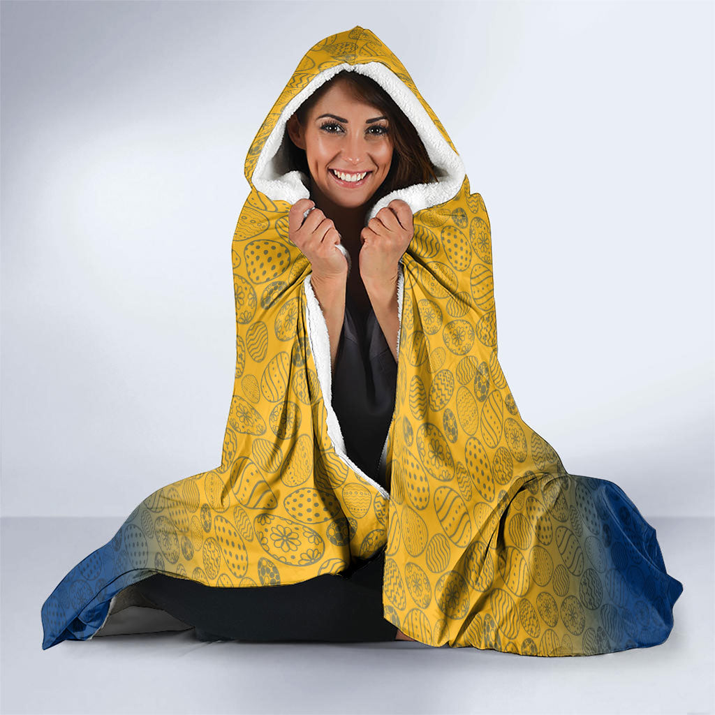 Personalized Parramatta Eels Hooded Blanket Easter Mascot - Colorful Eggs Cartoon Style