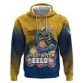 Personalized Parramatta Eels Hoodie Easter Mascot - Colorful Eggs Cartoon Style