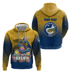 Personalized Parramatta Eels Hoodie Easter Mascot - Colorful Eggs Cartoon Style