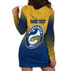 Personalized Parramatta Eels Hoodie Dress Easter Mascot - Colorful Eggs Cartoon Style