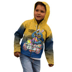 Personalized Parramatta Eels Kid Hoodie Easter Mascot - Colorful Eggs Cartoon Style