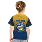 Personalized Parramatta Eels Kid T Shirt Easter Mascot - Colorful Eggs Cartoon Style