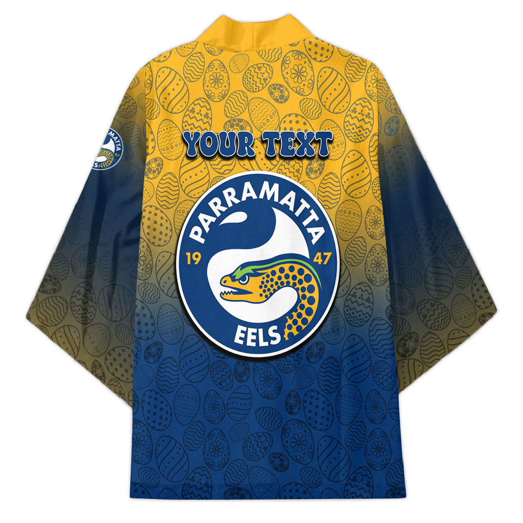 Personalized Parramatta Eels Kimono Easter Mascot - Colorful Eggs Cartoon Style