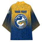 Personalized Parramatta Eels Kimono Easter Mascot - Colorful Eggs Cartoon Style