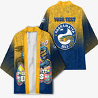 Personalized Parramatta Eels Kimono Easter Mascot - Colorful Eggs Cartoon Style