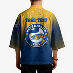 Personalized Parramatta Eels Kimono Easter Mascot - Colorful Eggs Cartoon Style