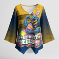 Personalized Parramatta Eels Kimono Sleeve Blouse Easter Mascot - Colorful Eggs Cartoon Style