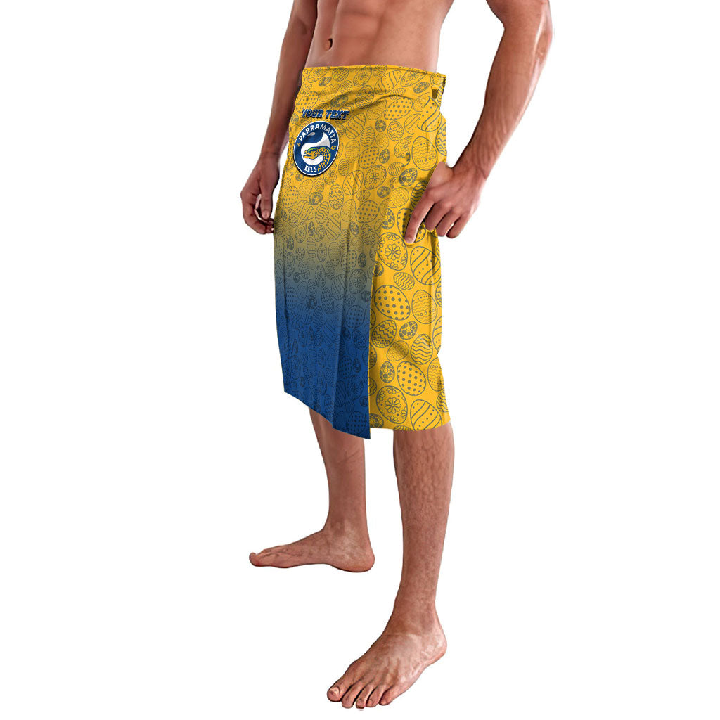 Personalized Parramatta Eels Lavalava Easter Mascot - Colorful Eggs Cartoon Style