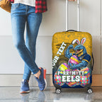 Personalized Parramatta Eels Luggage Cover Easter Mascot - Colorful Eggs Cartoon Style