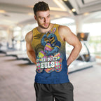Personalized Parramatta Eels Men Tank Top Easter Mascot - Colorful Eggs Cartoon Style