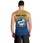 Personalized Parramatta Eels Men Tank Top Easter Mascot - Colorful Eggs Cartoon Style