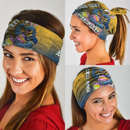 Personalized Parramatta Eels Neck Gaiter Easter Mascot - Colorful Eggs Cartoon Style