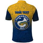 Personalized Parramatta Eels Polo Shirt Easter Mascot - Colorful Eggs Cartoon Style