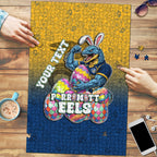Personalized Parramatta Eels Puzzle Easter Mascot - Colorful Eggs Cartoon Style