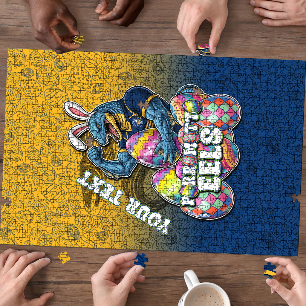Personalized Parramatta Eels Puzzle Easter Mascot - Colorful Eggs Cartoon Style