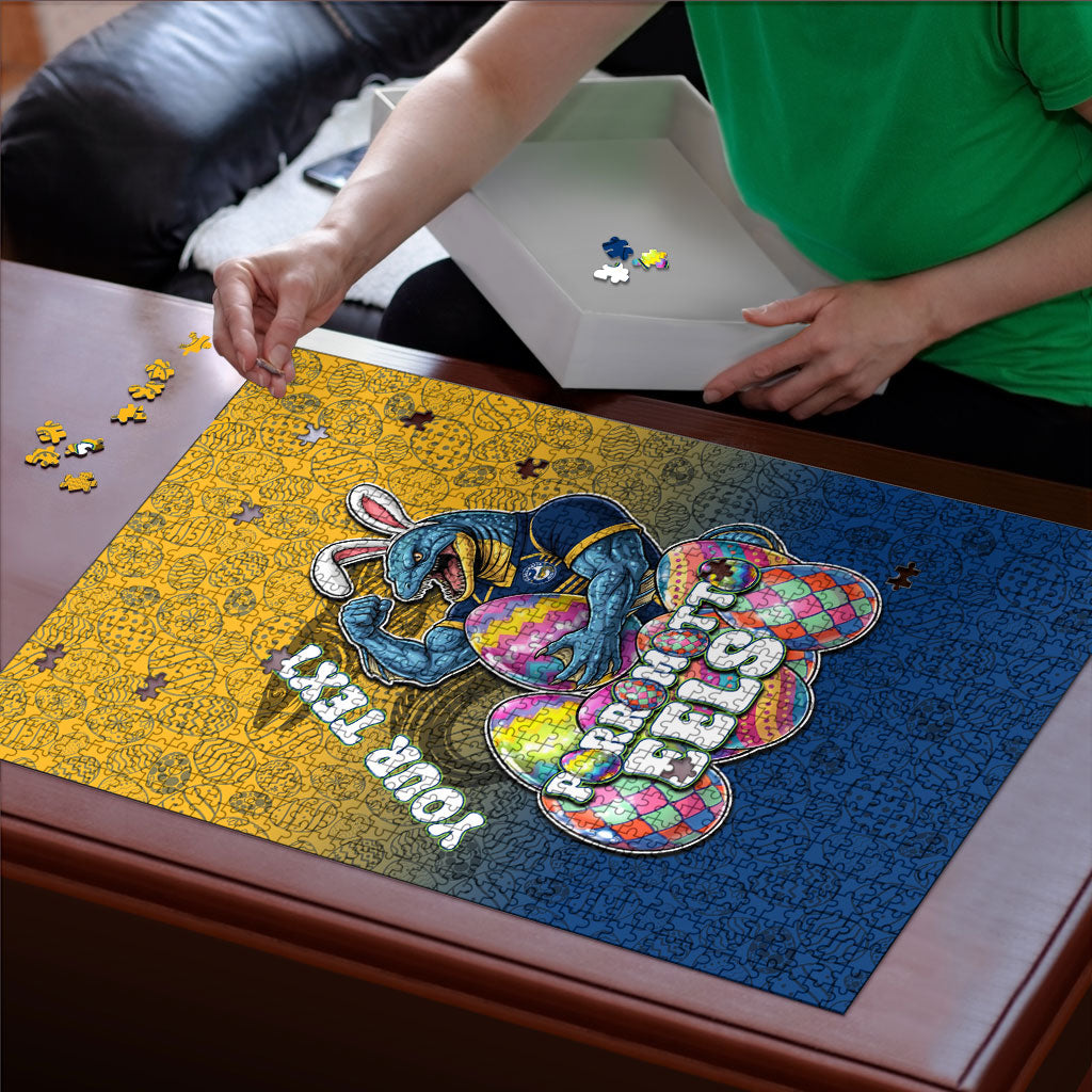 Personalized Parramatta Eels Puzzle Easter Mascot - Colorful Eggs Cartoon Style