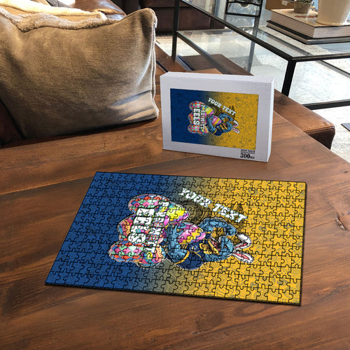 Personalized Parramatta Eels Puzzle Easter Mascot - Colorful Eggs Cartoon Style