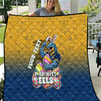 Personalized Parramatta Eels Quilt Easter Mascot - Colorful Eggs Cartoon Style