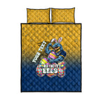 Personalized Parramatta Eels Quilt Bed Set Easter Mascot - Colorful Eggs Cartoon Style