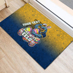 Personalized Parramatta Eels Rubber Doormat Easter Mascot - Colorful Eggs Cartoon Style